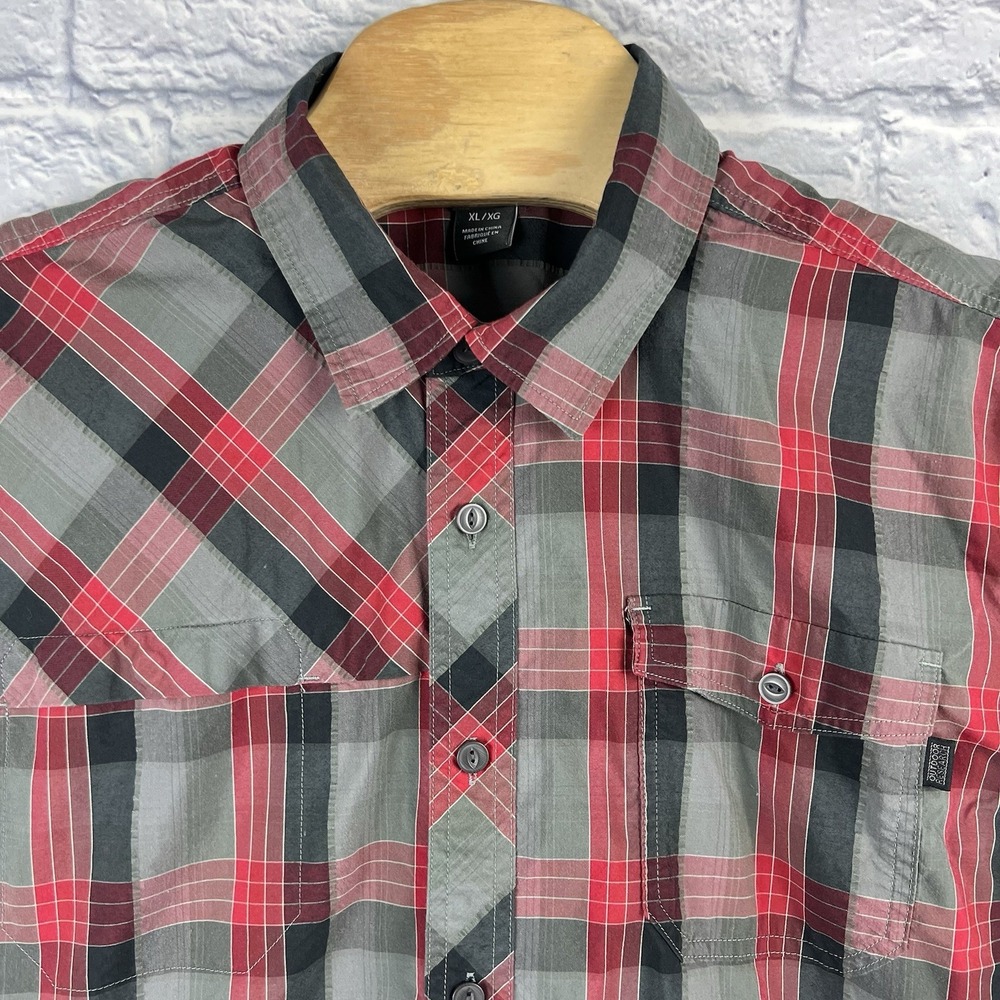 Outdoor Research Multicolor Men Red‎ Button Up Short Sleeve Plaid Shirt Size XL